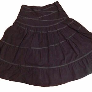 Grey Corduroy Full Circle Skirt with Detailing Across Waist Size Small